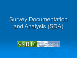 Survey Documentation and Analysis (SDA)