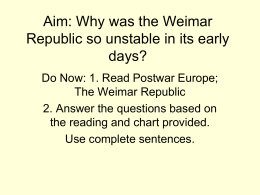 Aim: Why was the Weimar Republic so unstable in its early