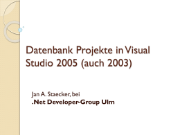 Datenbank Projekte - .net Developer-Group Ulm