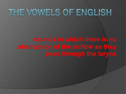 The Vowels of English