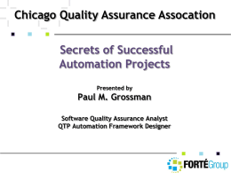Secrets of Successful Automation Projects (Draft)
