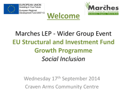 Welcome Marches LEP Wider Group Event EU Funding …