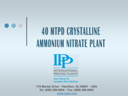 40 MTPD Crystalline Ammonium Nitrate Plant