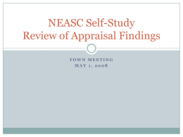 NEASC Self-Study Review of Appraisal Findings