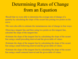 Determining Rates of Change from Data