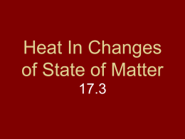 Heat In Changes of State