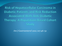 Risk of Hepatocellular Carcinoma in Diabetic Patients and