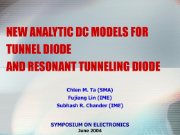 TUNNEL DIODE AND RESONANT TUNNELING DIODE CHARACTERIZATION