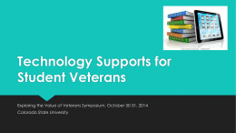Technology Supports for Student Veterans