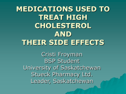 medications used to treat high cholesterol and their side