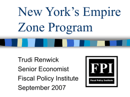 New York's Empire Zone Program