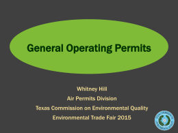 General Operating Permits (GOPs)