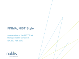 FISMA, NIST Style - ISA 652