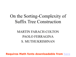 On the Sorting-Complexity of Suffix Tree Construction
