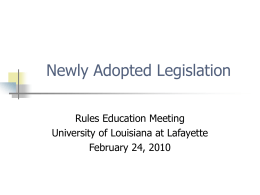 Newly Adopted Legislation - The Official Athletics Site of