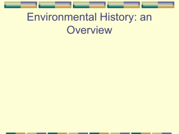 Environmental History: an Overview