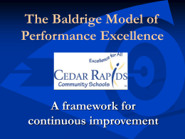 The Baldrige Model of Excellence