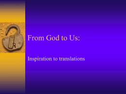 From God to Us: - Gordon College Faculty