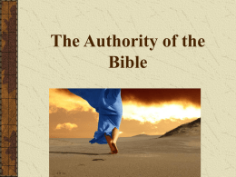 The Authority of the Bible - Bishop Ireton High School