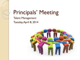 April Principal Meeting