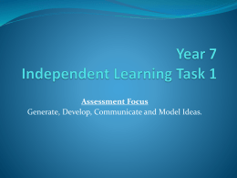 Year 7 Independent Learning Task 1