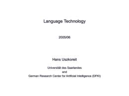Language Technology I - uni