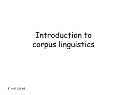Introduction to corpus linguistics