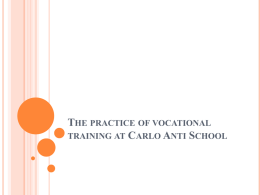 The practice of professional training at Carlo Anti School