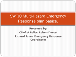 SWTJC Multi-hazard Emergency Response plan