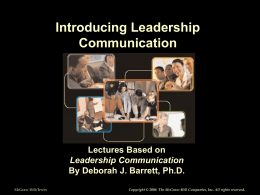 Managerial Communication Introduction and Course Overview