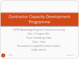Contractor Capacity Development Programme