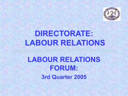 DIRECTORATE: LABOUR RELATIONS