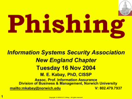 Phishing - M. E. Kabay