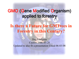 GMO lecture - Forest Tree Breeding and Forest Genetics