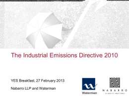 The Industrial Emissions Directive 2010