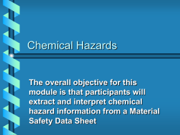 Chemical Hazards - Brownfields Toolbox