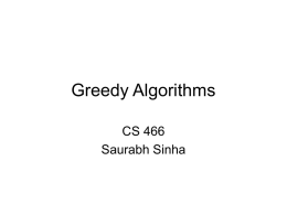 Greedy Algorithms - University of Illinois at Urbana