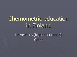 Chemometric education in Finland