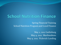 School Nutrition Finance