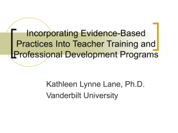Incorporating Evidence Based Practices Into Teacher