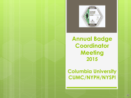 Badges! - Columbia University