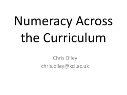PowerPoint Presentation - Numeracy Across the Curriculum