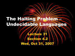 The Halting Problem - H-SC