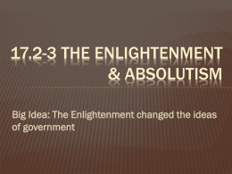 Chapter 17 Revolution and Enlightenment 1550-1800