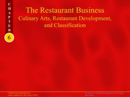 The Restaurant Business Culinary Arts, Restaurant