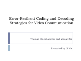 Error-Resilient Coding and Decoding Strategies for Video