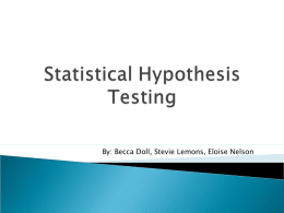 Statistical Hypothesis Testing & Bir