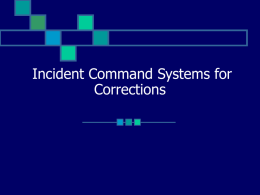 Incident Command Systems for Corrections