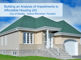Building an Analysis of Impediments to Affordable Housing (AI)