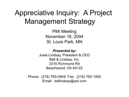 Appreciative Inquiry: A Project Management Strategy